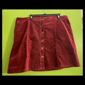 Burgundy mini skirt